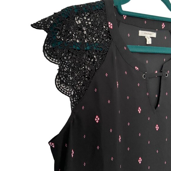 Maurices Women's Black Patterned Blouse Size Large - Picture 3 of 8